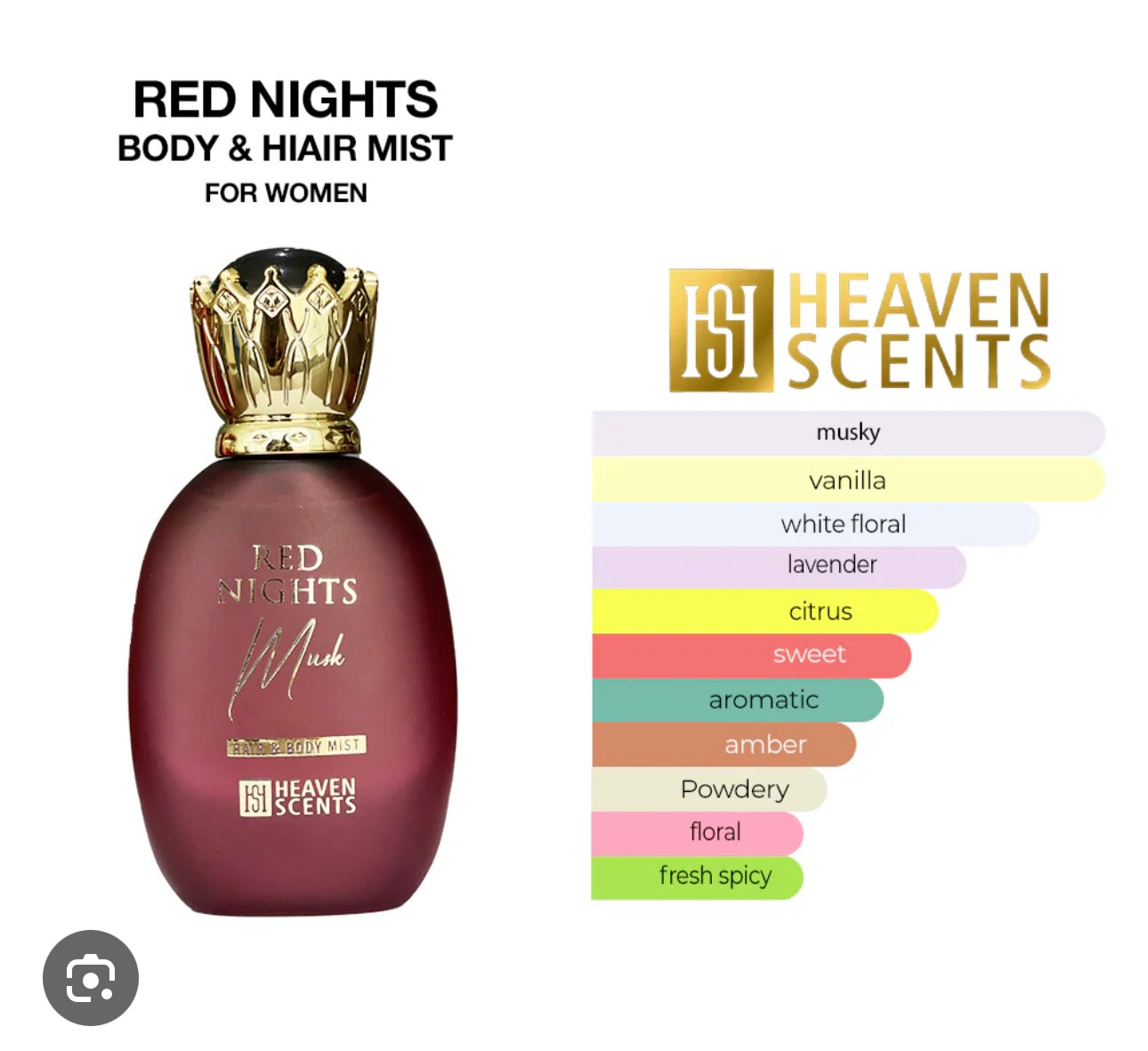RED Nights Musk Hair and Body Mist Spray for Unisex, 50ml