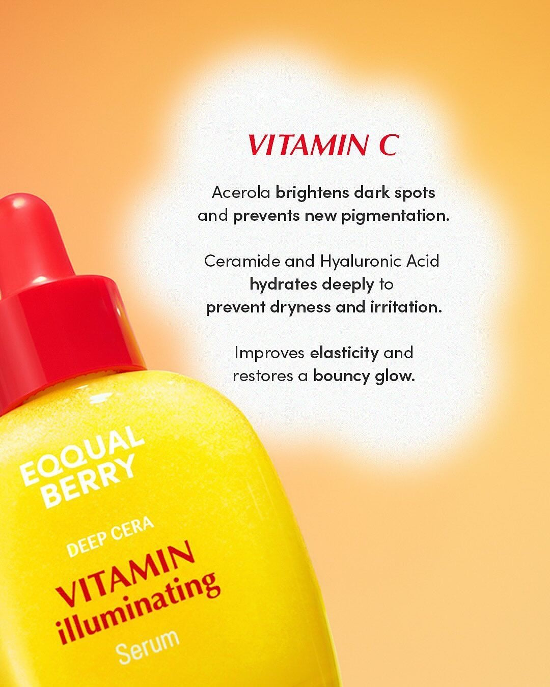 EQQUALBERRY Deep Cera Vitamin Illuminating Serum, 1.01 fl oz (30 ml)