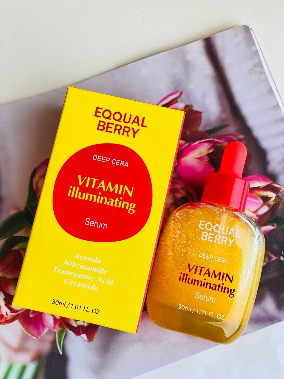 EQQUALBERRY Deep Cera Vitamin Illuminating Serum, 1.01 fl oz (30 ml)